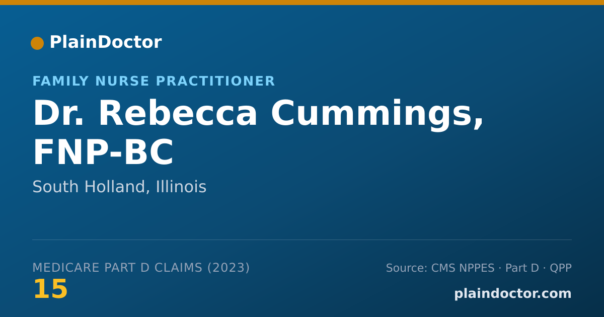 Shareable card for Rebecca Cummings, FNP-BC - Family Nurse Practitioner, South Holland, IL
