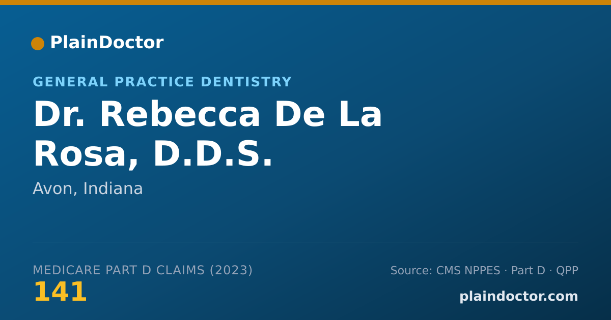 Shareable card for Rebecca De La Rosa, D.D.S. - General Practice Dentistry, Avon, IN