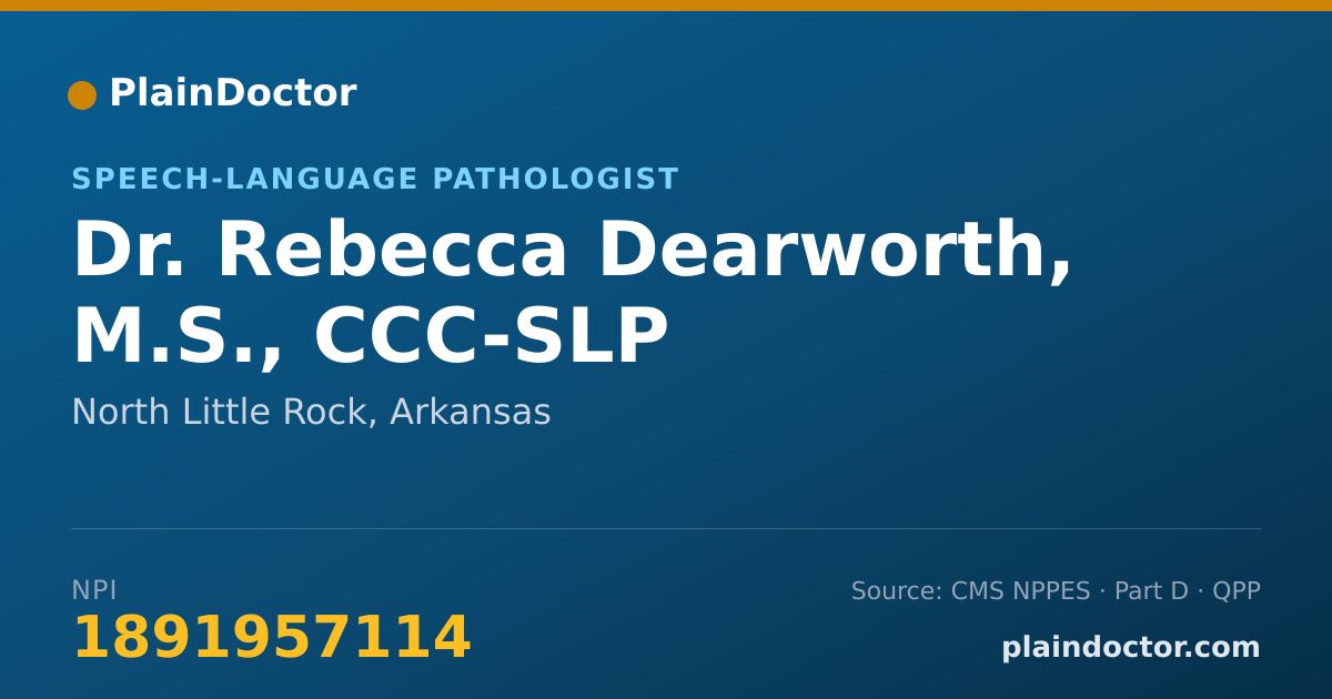Shareable card for Rebecca Dearworth, M.S., CCC-SLP - Speech-Language Pathologist, North Little Rock, AR