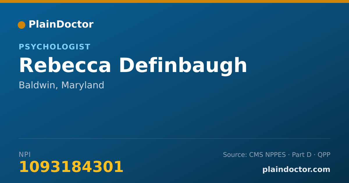 Shareable card for Rebecca Definbaugh - Psychologist, Baldwin, MD