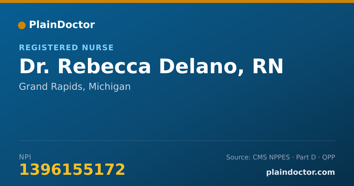 Shareable card for Rebecca Delano, RN - Registered Nurse, Grand Rapids, MI