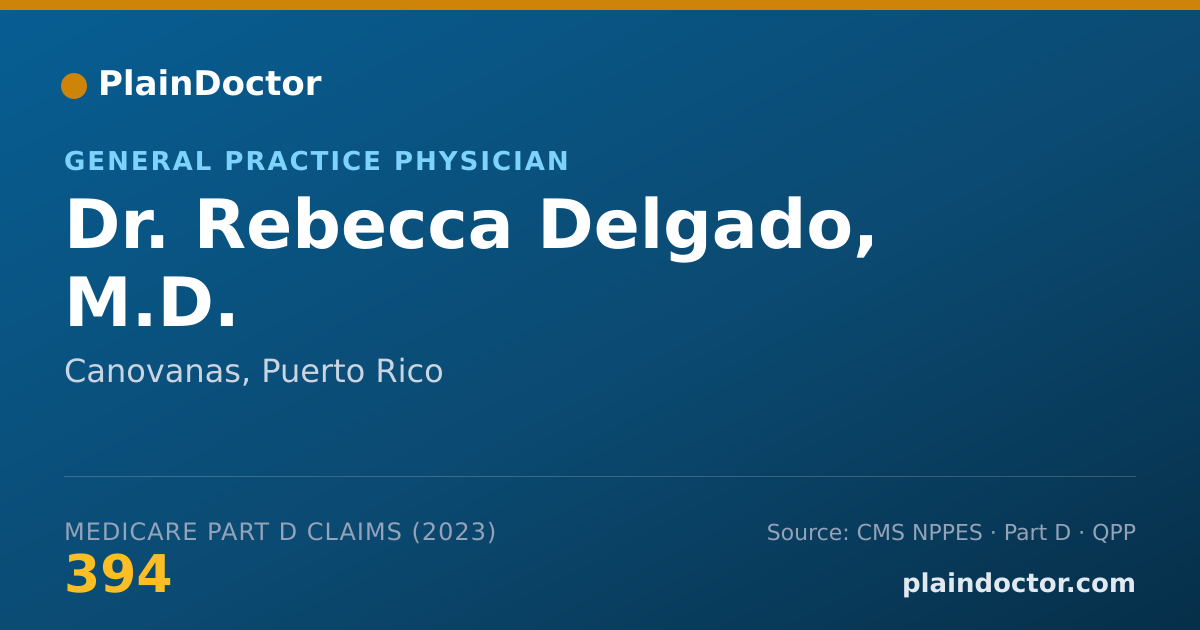 Shareable card for Rebecca Delgado, M.D. - General Practice Physician, Canovanas, PR