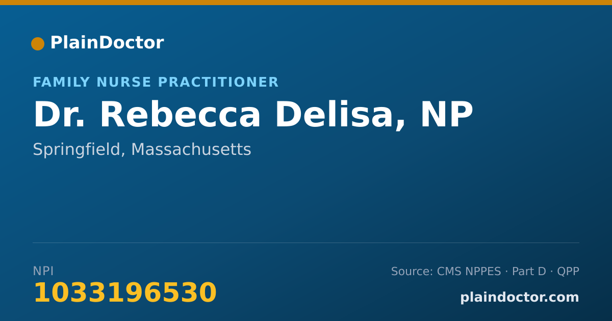 Shareable card for Rebecca Delisa, NP - Family Nurse Practitioner, Springfield, MA