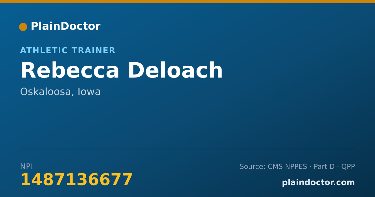Shareable card for Rebecca Deloach - Athletic Trainer, Oskaloosa, IA