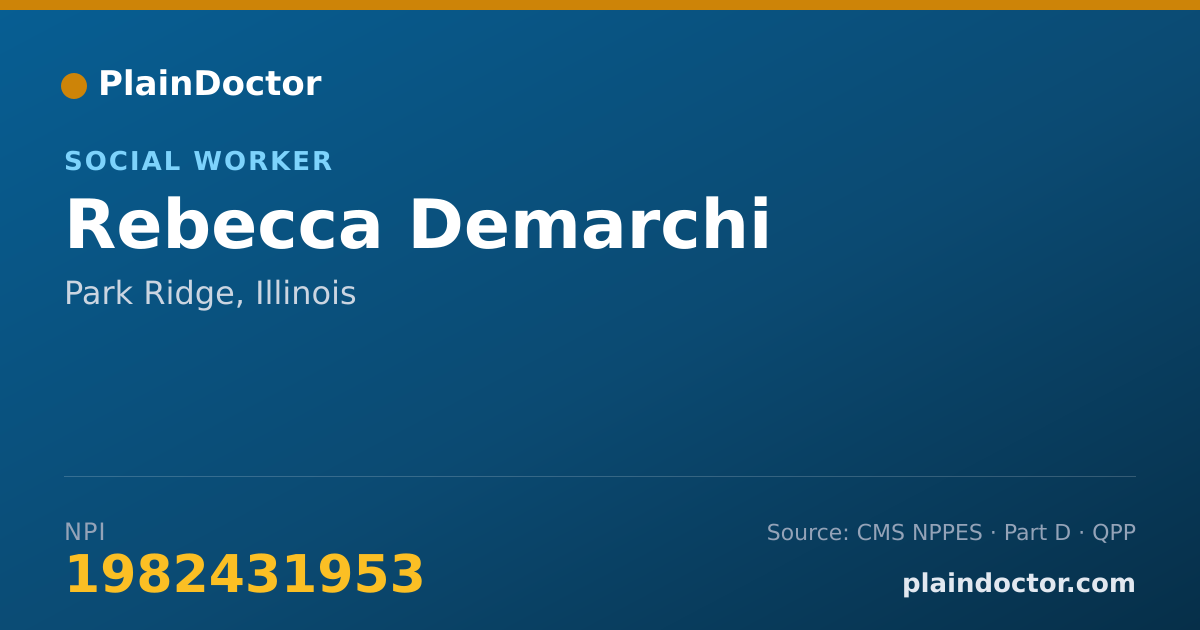 Shareable card for Rebecca Demarchi - Social Worker, Park Ridge, IL