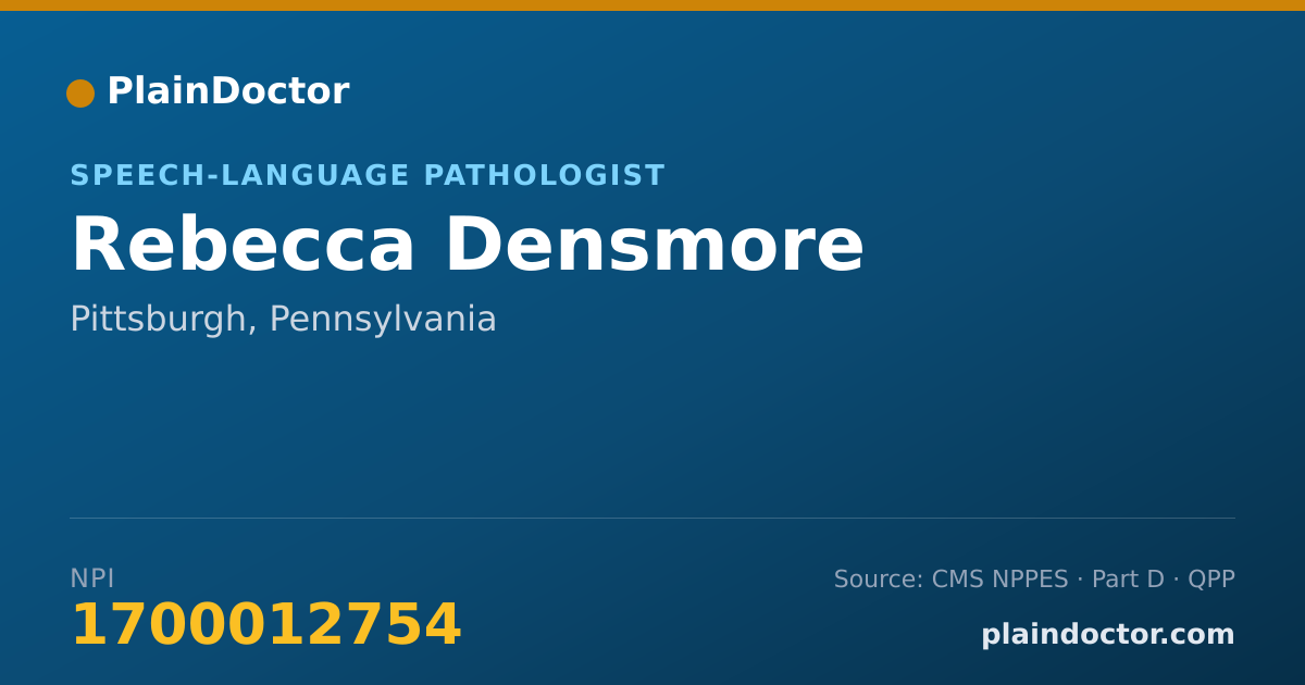 Shareable card for Rebecca Densmore - Speech-Language Pathologist, Pittsburgh, PA