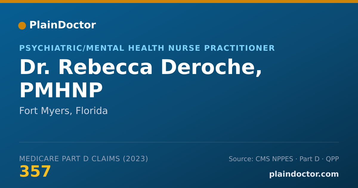 Shareable card for Rebecca Deroche, PMHNP - Psychiatric/Mental Health Nurse Practitioner, Fort Myers, FL