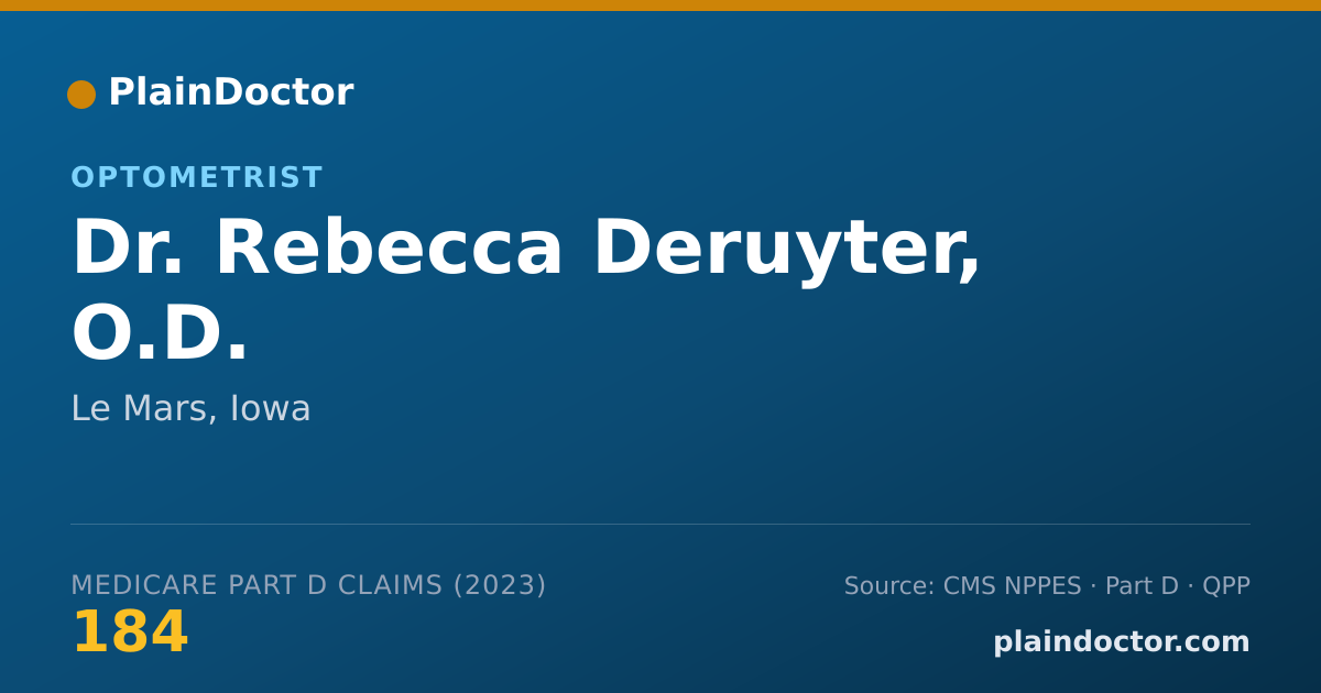 Shareable card for Rebecca Deruyter, O.D. - Optometrist, Le Mars, IA