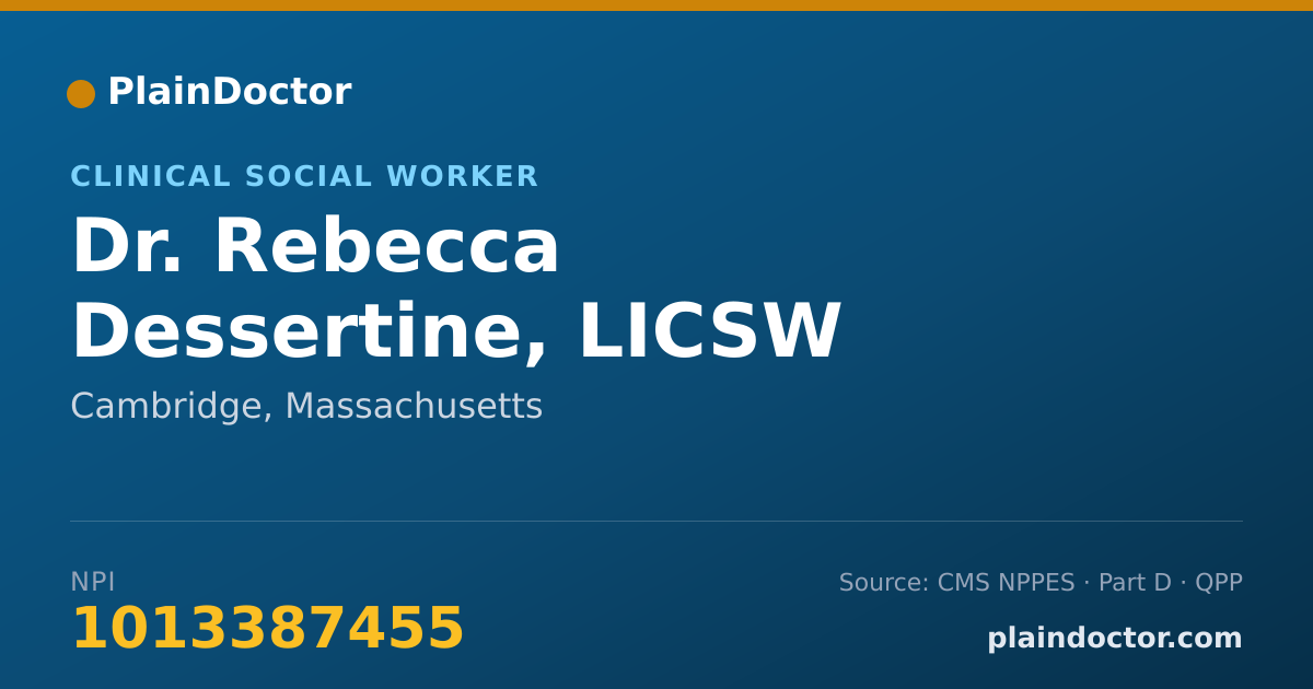 Shareable card for Rebecca Dessertine, LICSW - Clinical Social Worker, Cambridge, MA