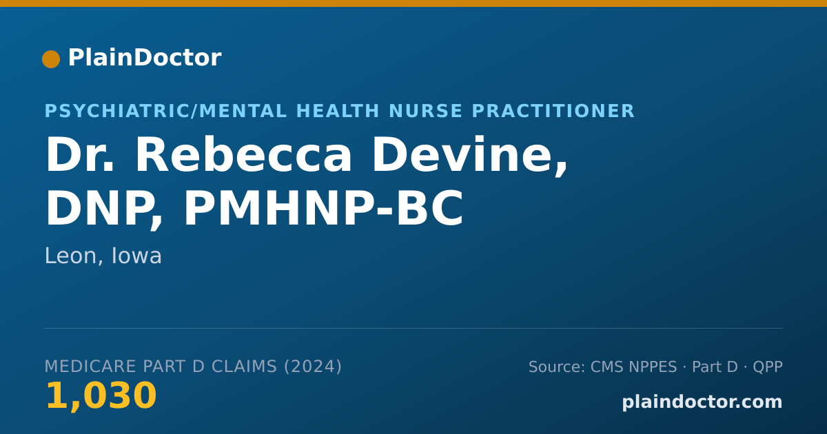 Shareable card for Rebecca Devine, DNP, PMHNP-BC - Psychiatric/Mental Health Nurse Practitioner, Leon, IA