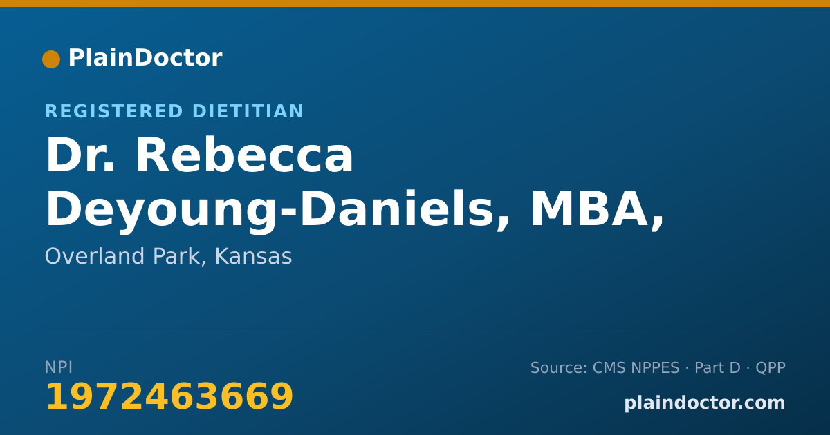 Shareable card for Rebecca Deyoung-Daniels, MBA, RDN, LD - Registered Dietitian, Overland Park, KS