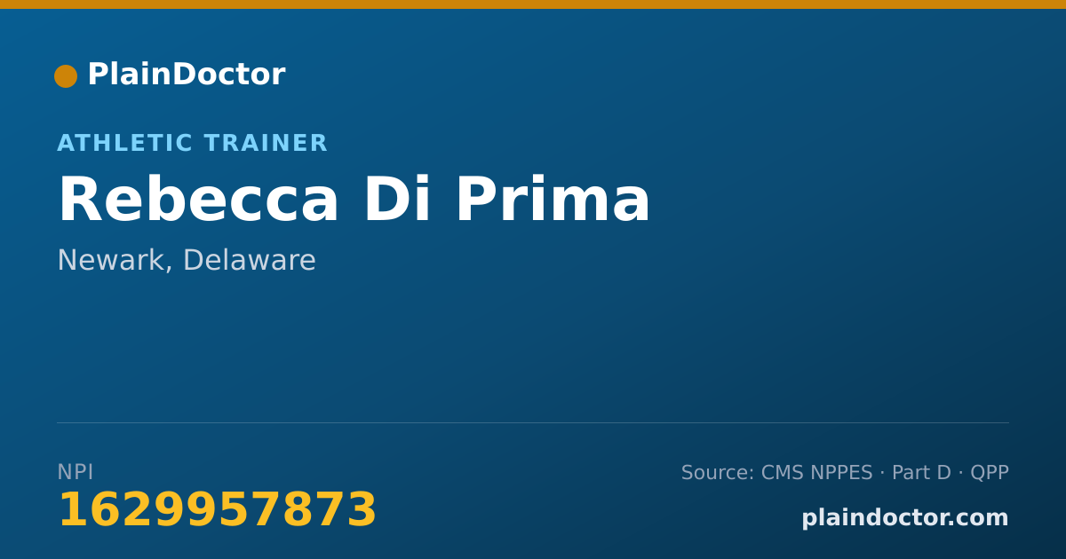 Shareable card for Rebecca Di Prima - Athletic Trainer, Newark, DE