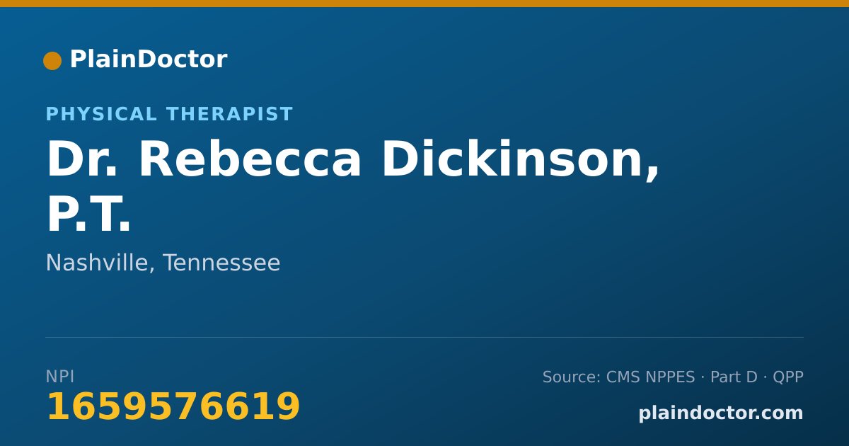 Shareable card for Rebecca Dickinson, P.T. - Physical Therapist, Nashville, TN