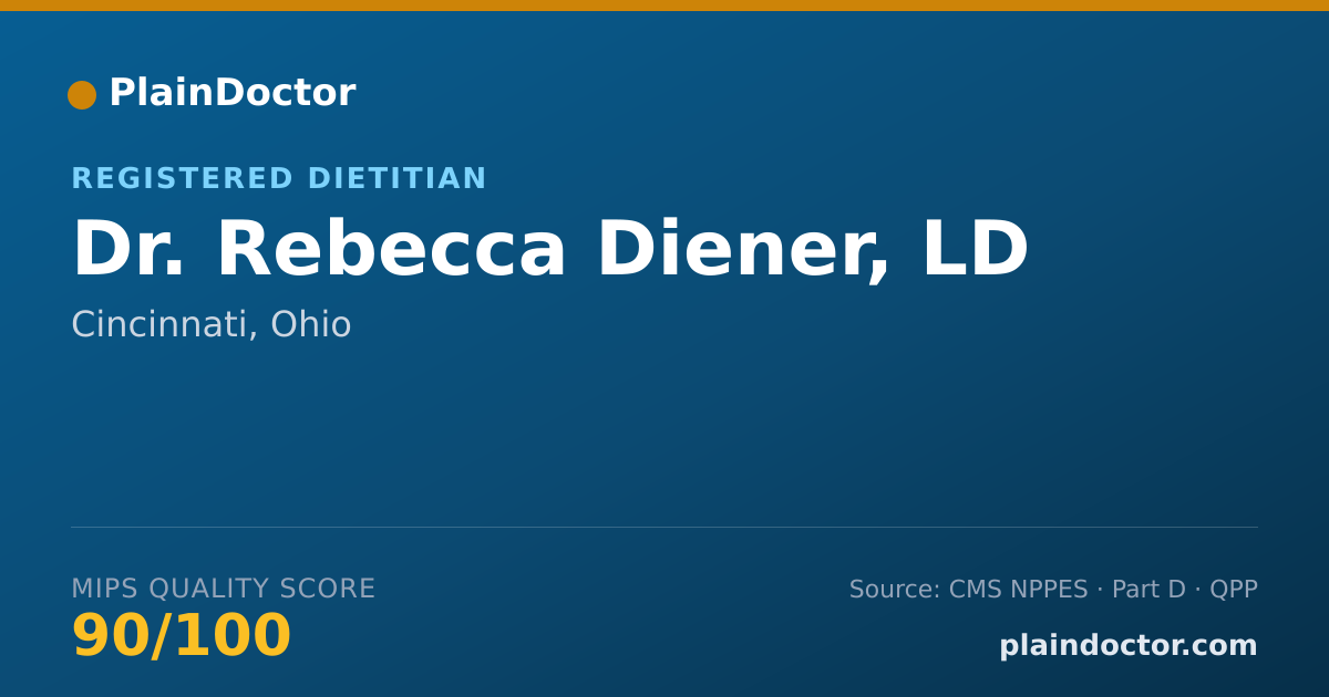 Shareable card for Rebecca Diener, LD - Registered Dietitian, Cincinnati, OH