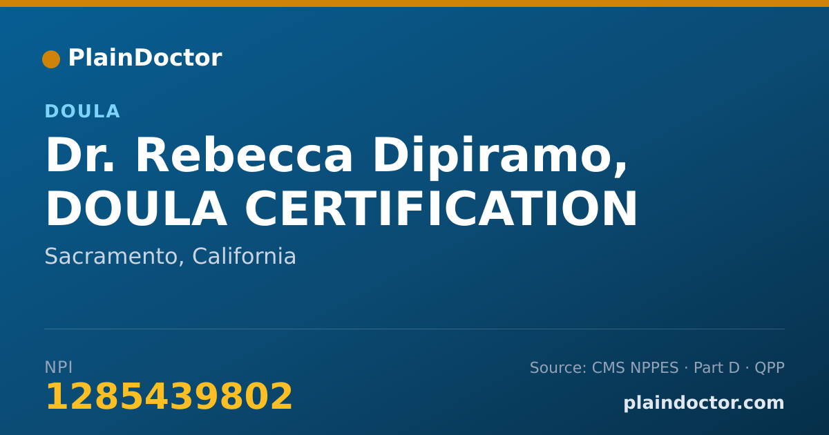 Shareable card for Rebecca Dipiramo, DOULA CERTIFICATION - Doula, Sacramento, CA