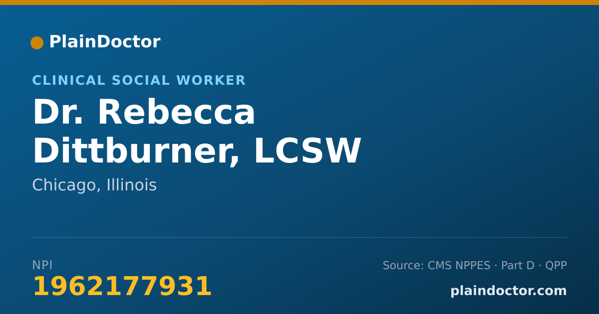 Shareable card for Rebecca Dittburner, LCSW - Clinical Social Worker, Chicago, IL