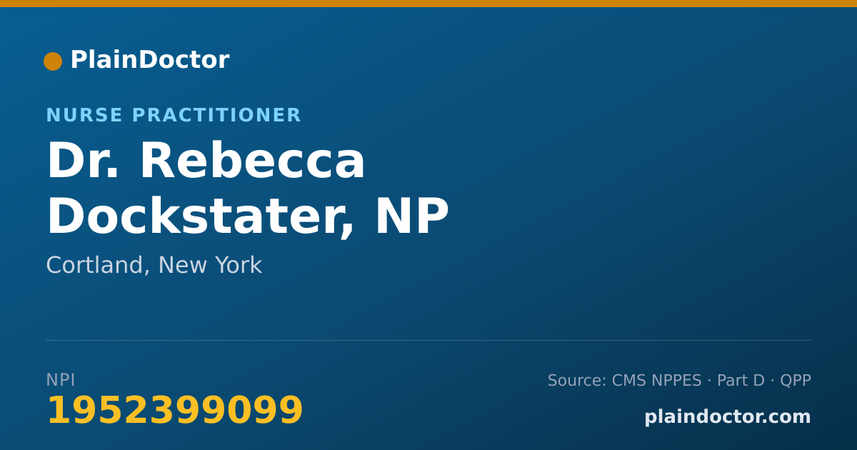 Shareable card for Rebecca Dockstater, NP - Nurse Practitioner, Cortland, NY