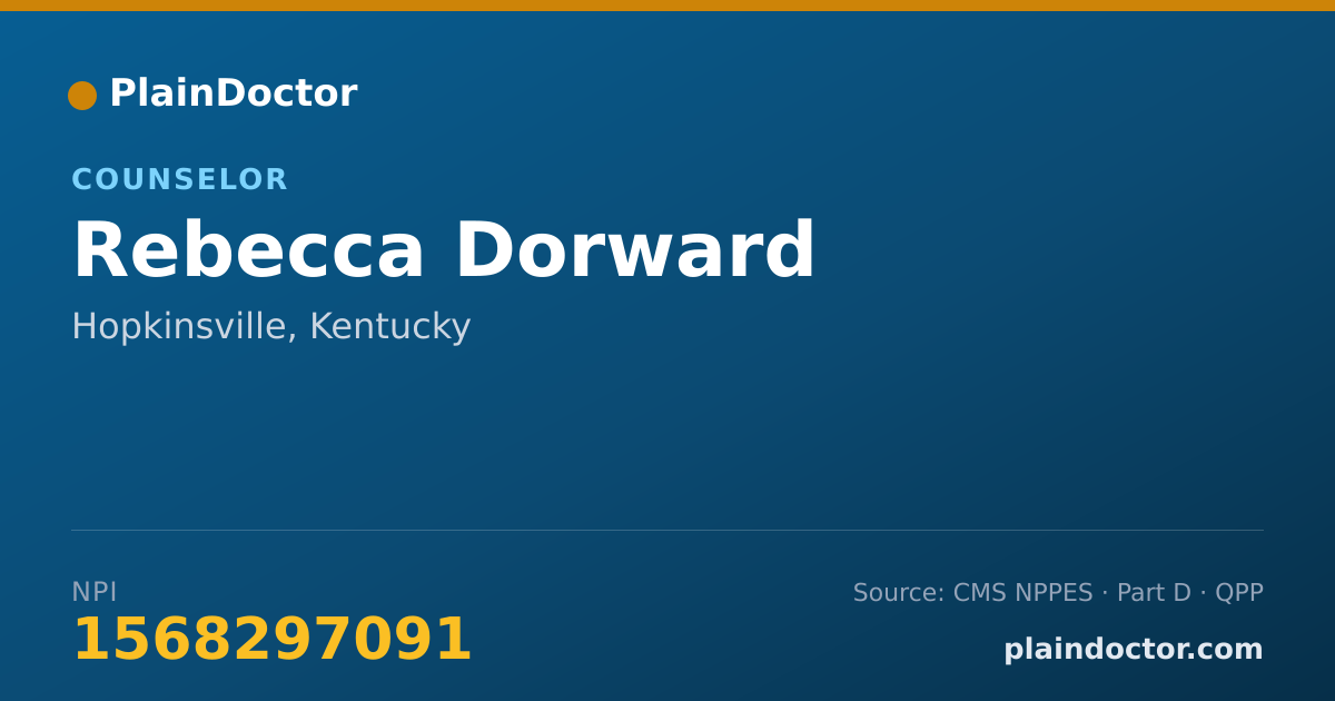 Shareable card for Rebecca Dorward - Counselor, Hopkinsville, KY