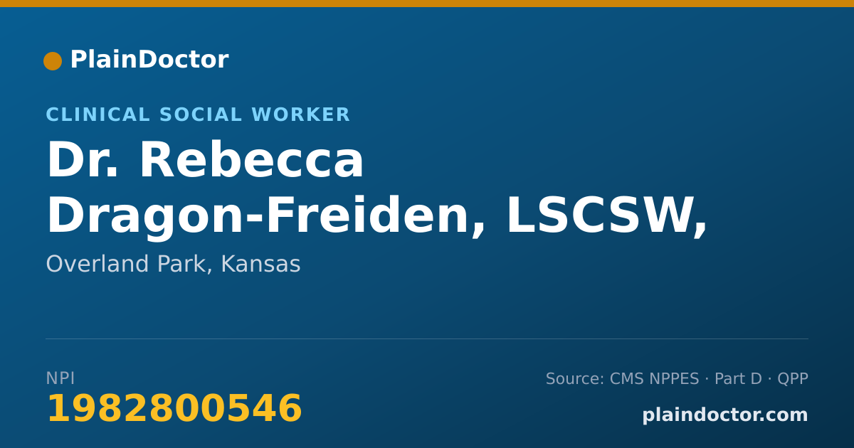 Shareable card for Rebecca Dragon-Freiden, LSCSW, LCSW - Clinical Social Worker, Overland Park, KS