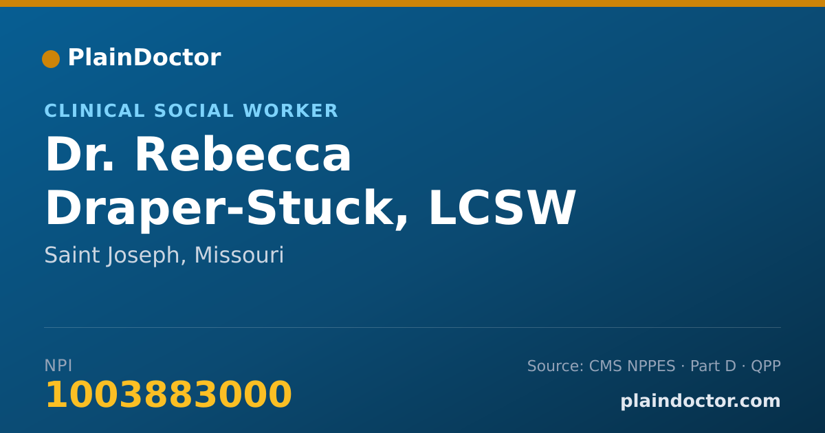 Shareable card for Rebecca Draper-Stuck, LCSW - Clinical Social Worker, Saint Joseph, MO
