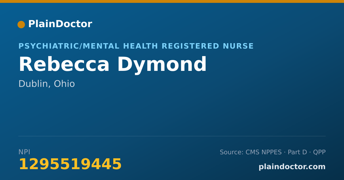 Shareable card for Rebecca Dymond - Psychiatric/Mental Health Registered Nurse, Dublin, OH