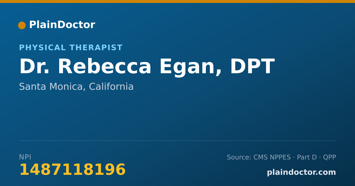 Shareable card for Rebecca Egan, DPT - Physical Therapist, Santa Monica, CA