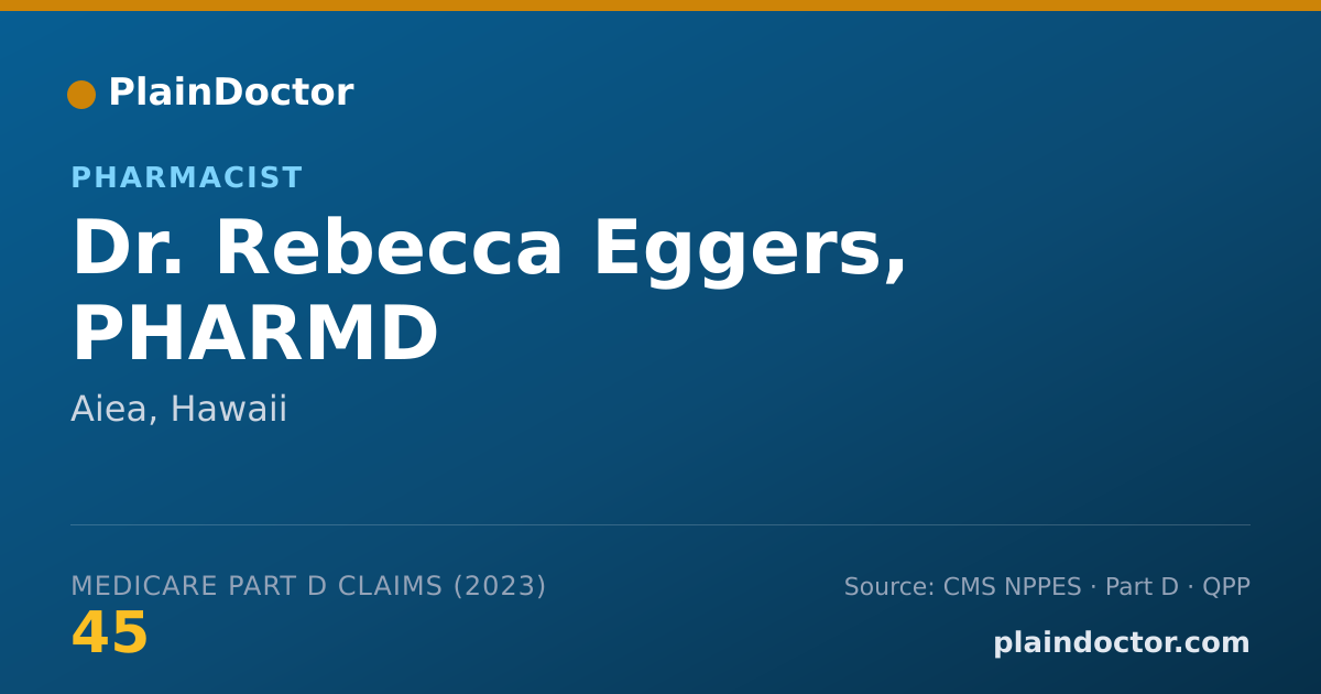 Shareable card for Rebecca Eggers, PHARMD - Pharmacist, Aiea, HI