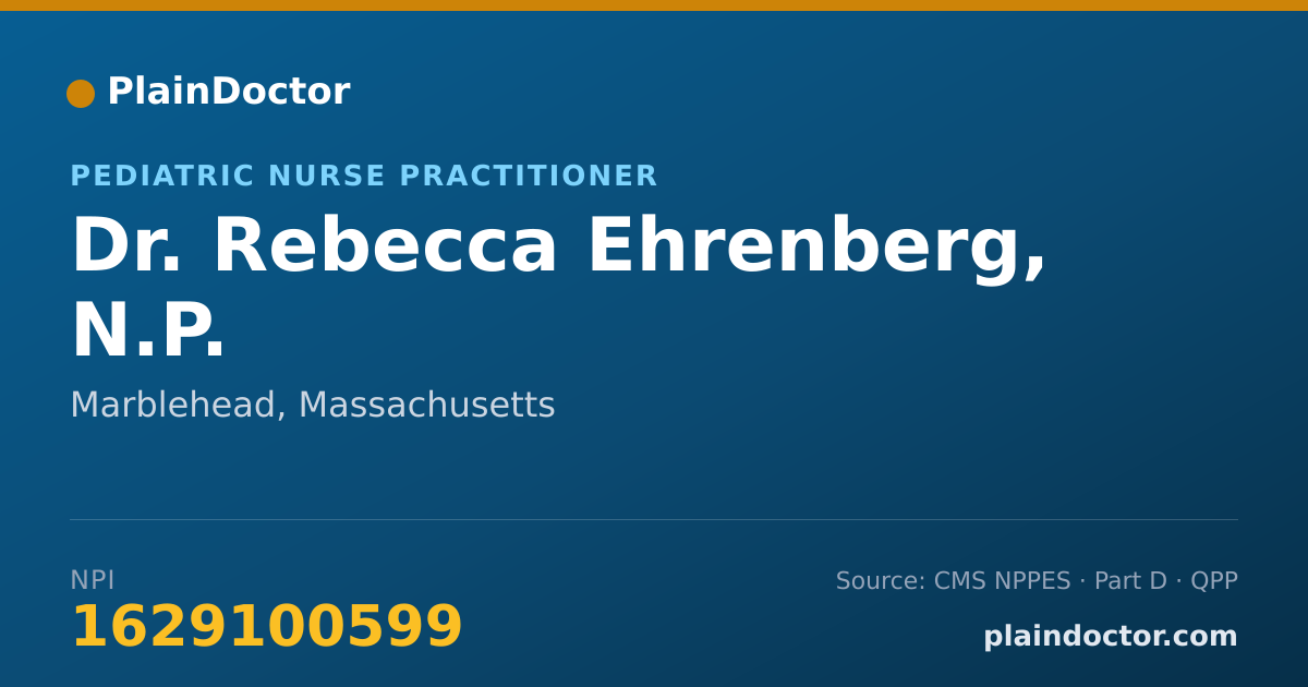 Shareable card for Rebecca Ehrenberg, N.P. - Pediatric Nurse Practitioner, Marblehead, MA