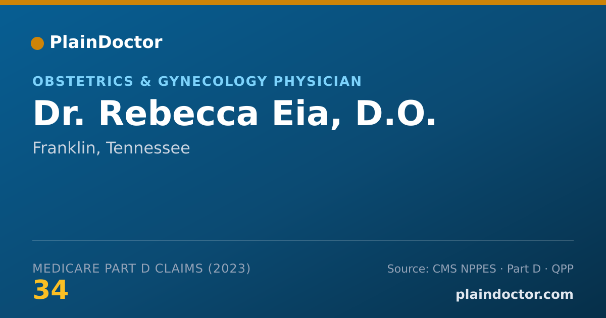 Shareable card for Rebecca Eia, D.O. - Obstetrics & Gynecology Physician, Franklin, TN