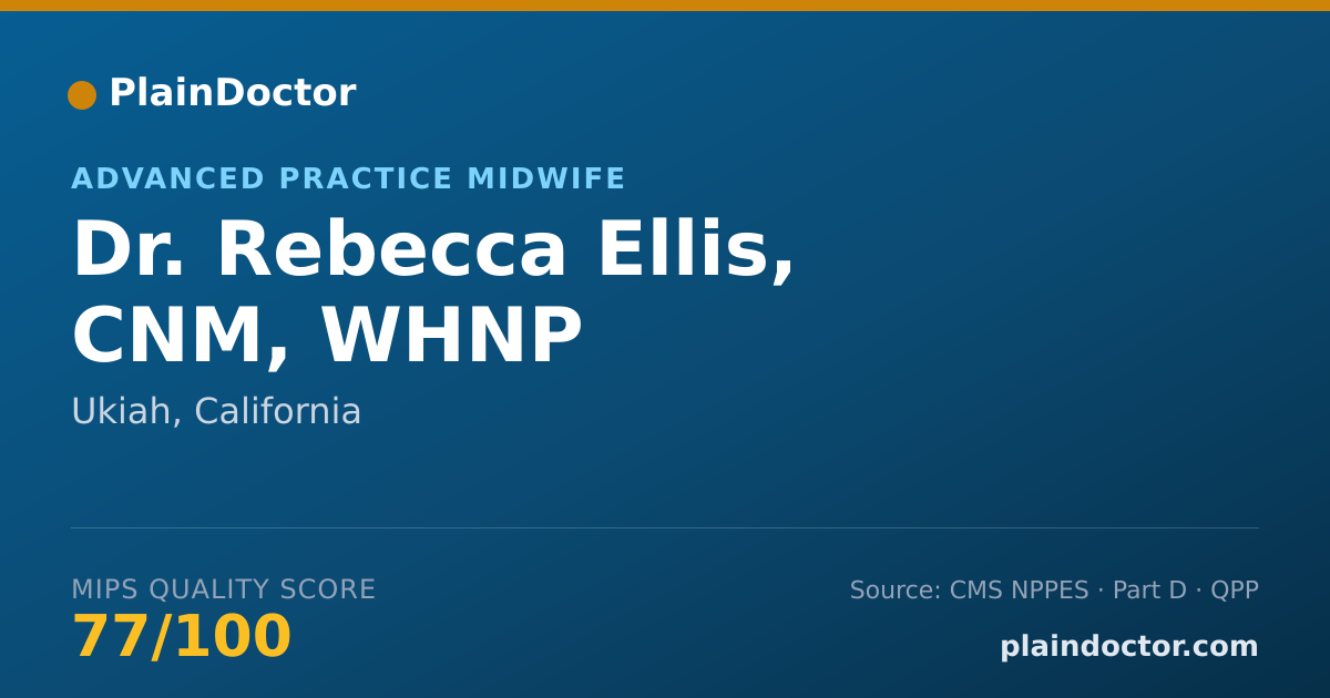 Shareable card for Rebecca Ellis, CNM, WHNP - Advanced Practice Midwife, Ukiah, CA