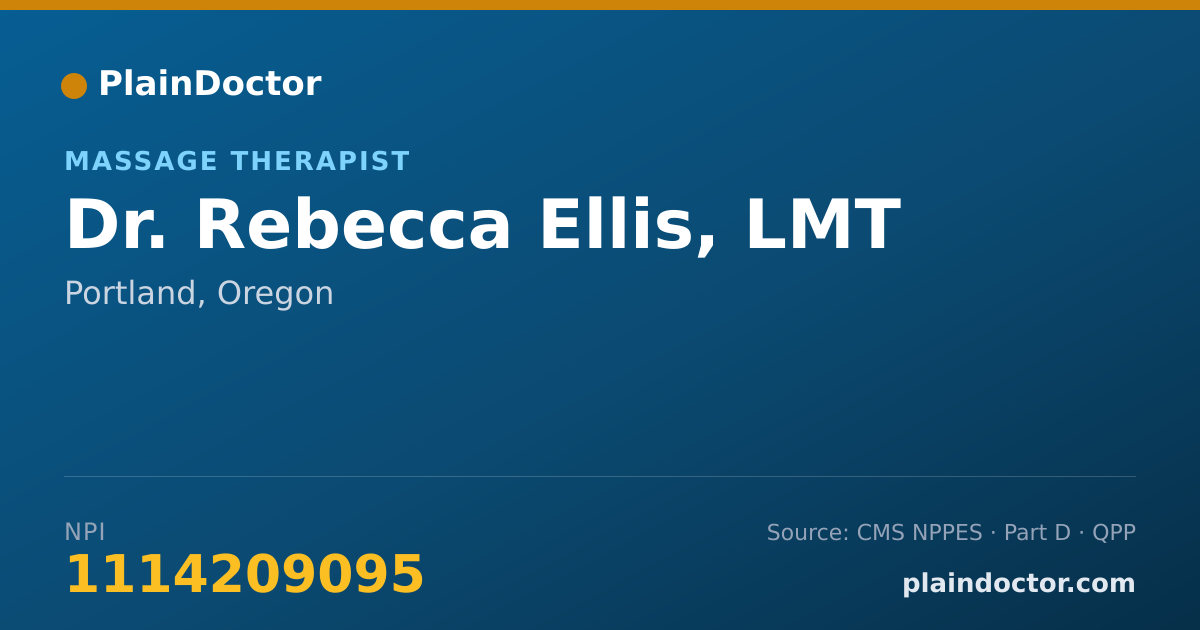 Shareable card for Rebecca Ellis, LMT - Massage Therapist, Portland, OR