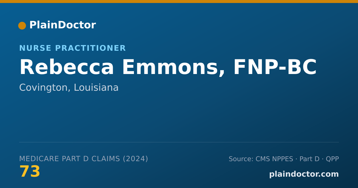 Shareable card for Rebecca Emmons, FNP-BC - Nurse Practitioner, Covington, LA