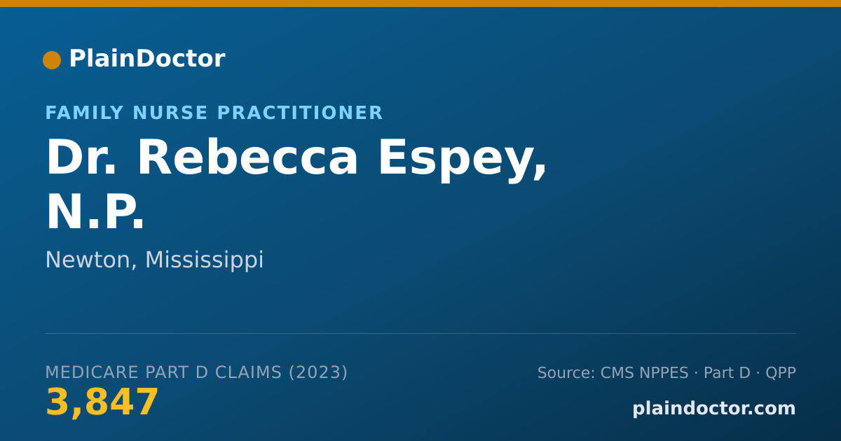 Shareable card for Rebecca Espey, N.P. - Family Nurse Practitioner, Newton, MS