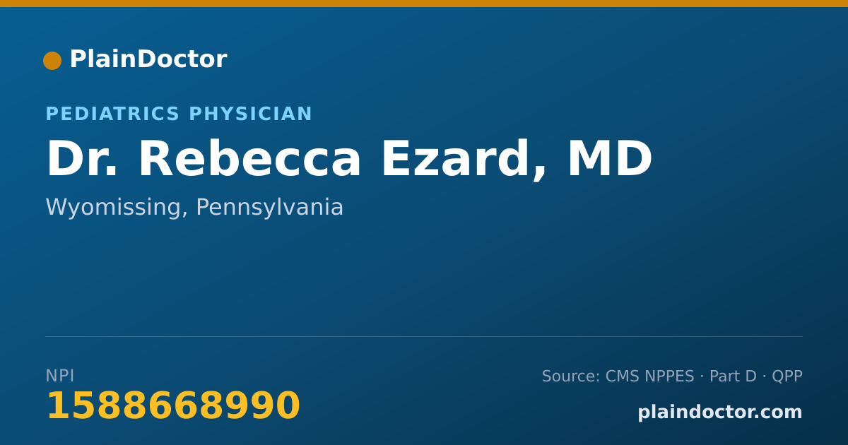 Shareable card for Rebecca Ezard, MD - Pediatrics Physician, Wyomissing, PA