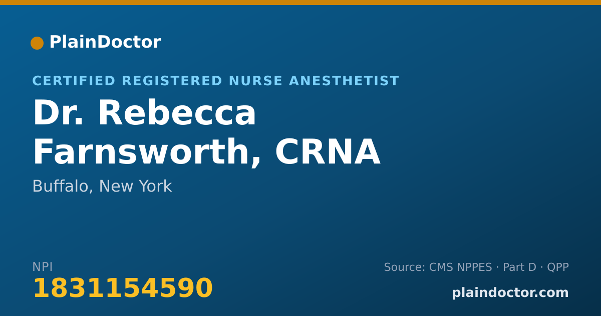 Shareable card for Rebecca Farnsworth, CRNA - Certified Registered Nurse Anesthetist, Buffalo, NY