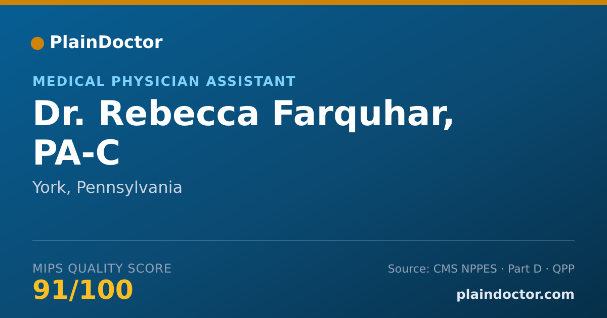 Shareable card for Rebecca Farquhar, PA-C - Medical Physician Assistant, York, PA