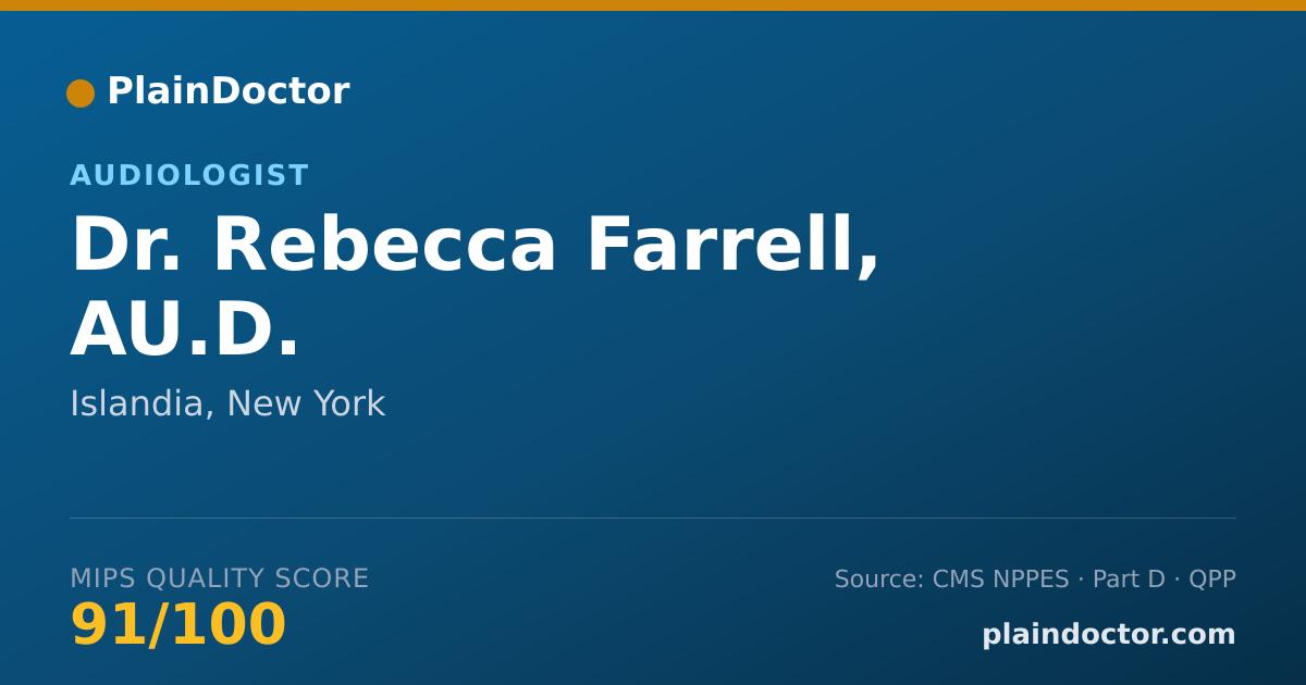 Shareable card for Rebecca Farrell, AU.D. - Audiologist, Islandia, NY