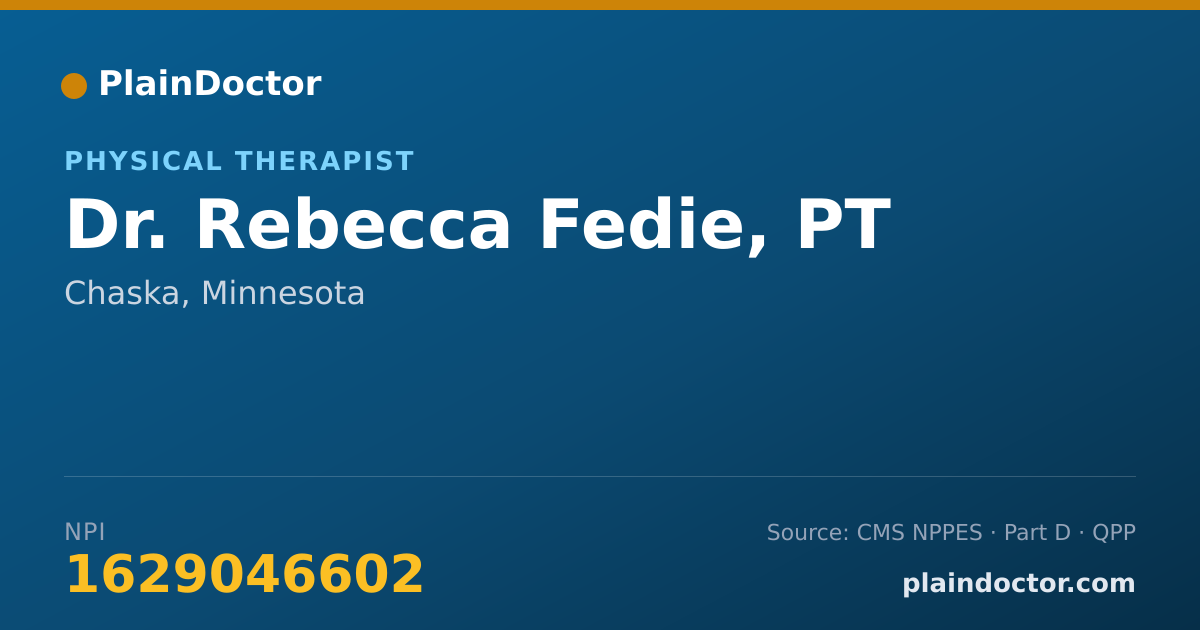 Shareable card for Rebecca Fedie, PT - Physical Therapist, Chaska, MN