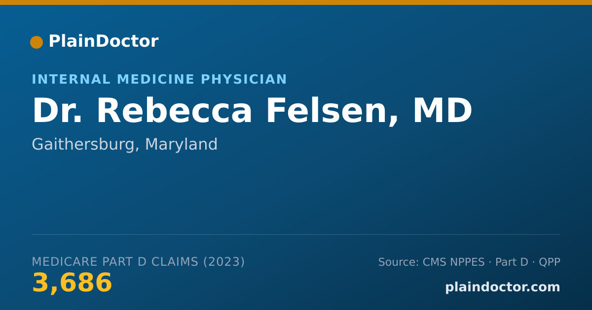 Shareable card for Rebecca Felsen, MD - Internal Medicine Physician, Gaithersburg, MD
