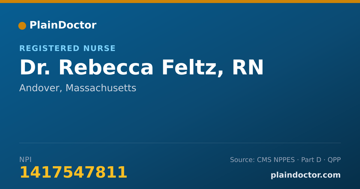 Shareable card for Rebecca Feltz, RN - Registered Nurse, Andover, MA