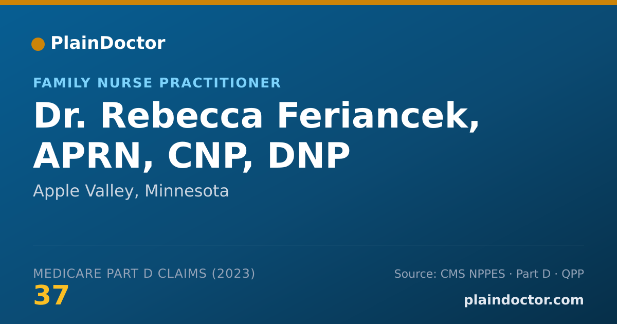 Shareable card for Rebecca Feriancek, APRN, CNP, DNP - Family Nurse Practitioner, Apple Valley, MN