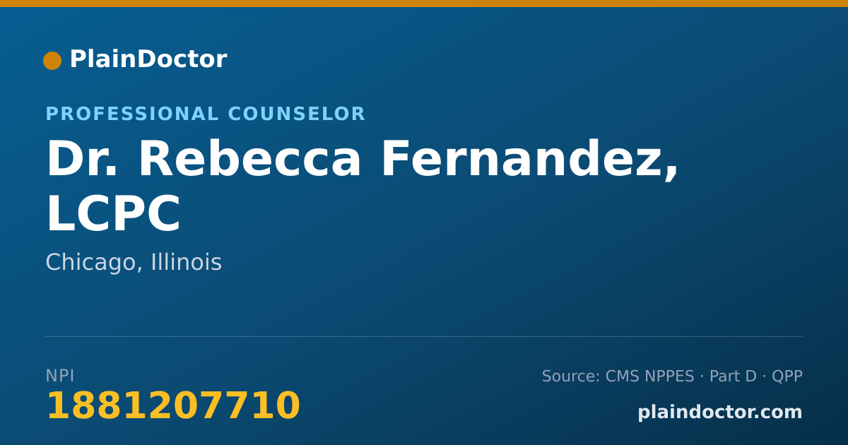 Shareable card for Rebecca Fernandez, LCPC - Professional Counselor, Chicago, IL