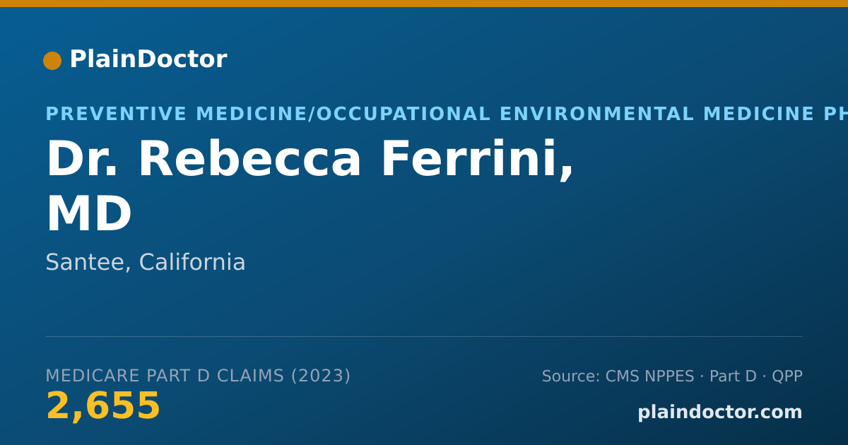 Shareable card for Rebecca Ferrini, MD - Preventive Medicine/Occupational Environmental Medicine Physician, Santee, CA