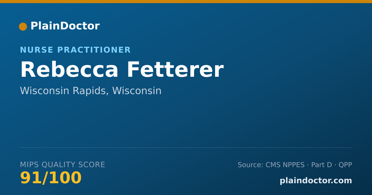 Shareable card for Rebecca Fetterer - Nurse Practitioner, Wisconsin Rapids, WI