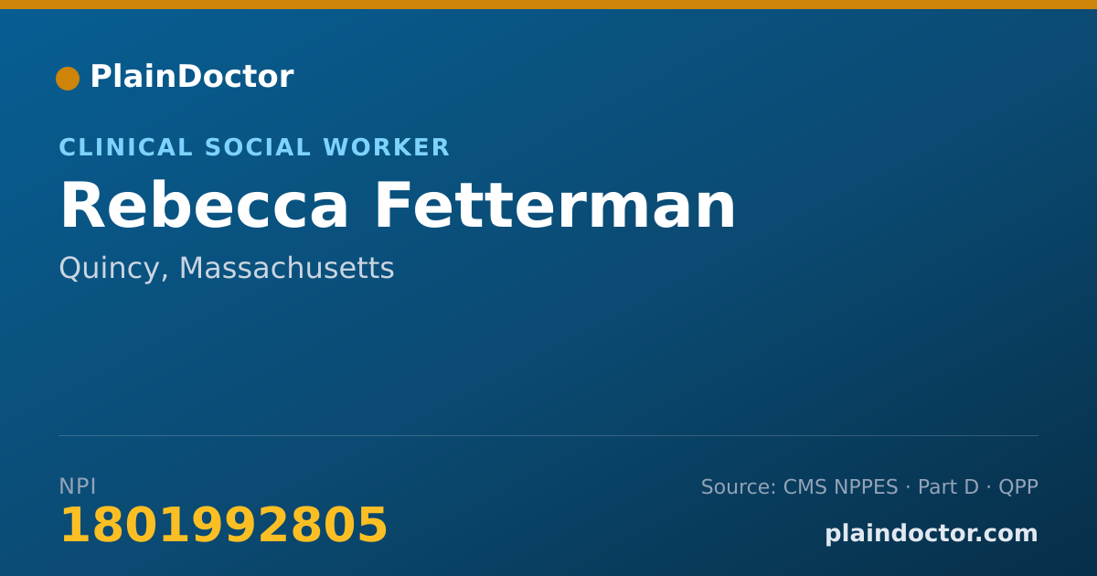Shareable card for Rebecca Fetterman - Clinical Social Worker, Quincy, MA