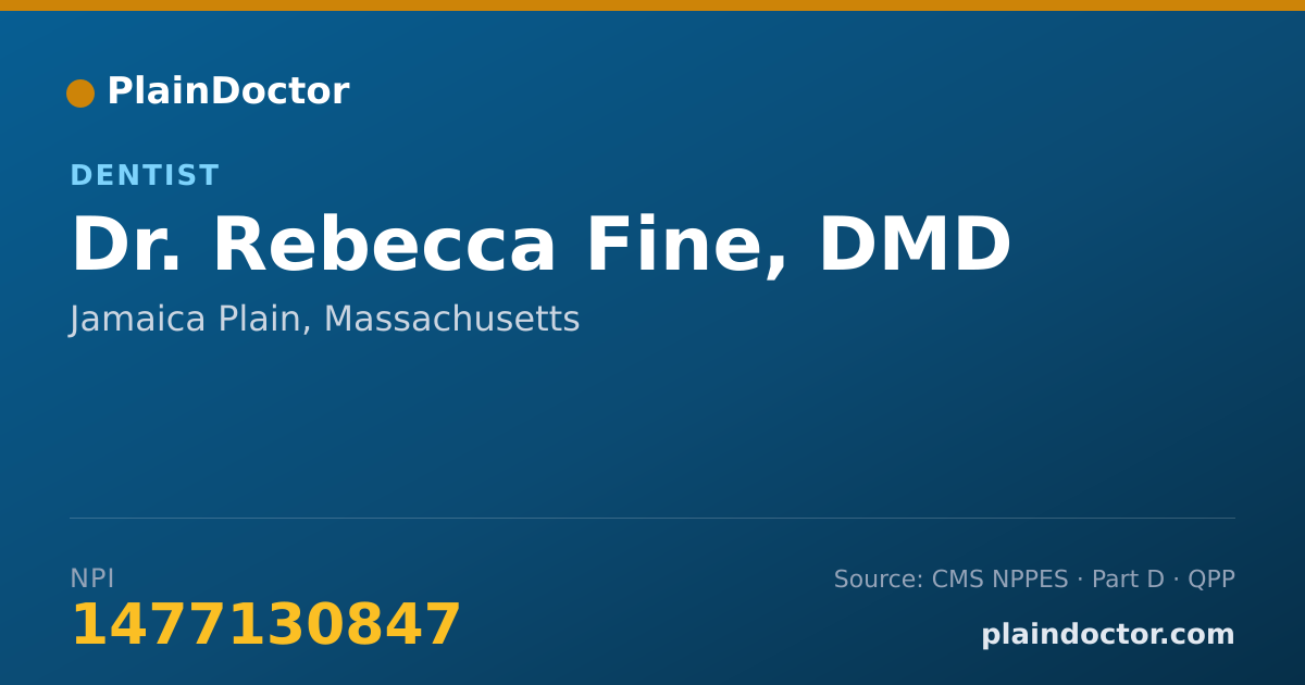 Shareable card for Rebecca Fine, DMD - Dentist, Jamaica Plain, MA