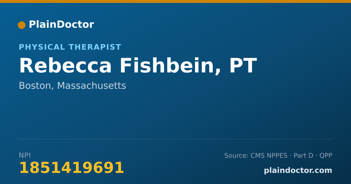 Shareable card for Rebecca Fishbein, PT - Orthopedic Physical Therapist, Boston, MA