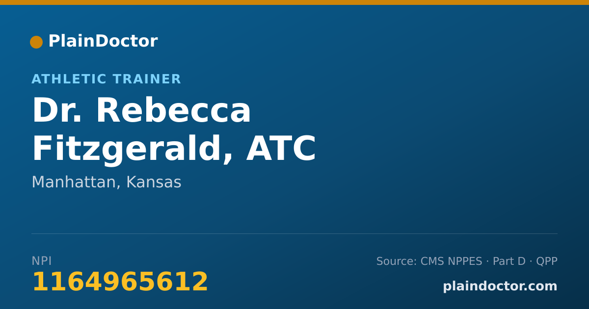 Shareable card for Rebecca Fitzgerald, ATC - Athletic Trainer, Manhattan, KS
