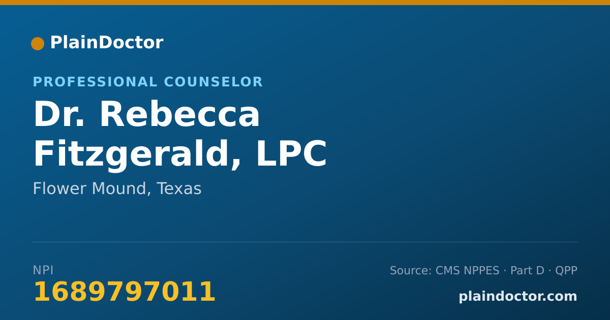 Shareable card for Rebecca Fitzgerald, LPC - Professional Counselor, Flower Mound, TX