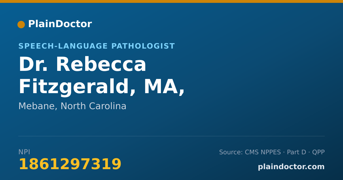 Shareable card for Rebecca Fitzgerald, MA, CCC-SLP - Speech-Language Pathologist, Mebane, NC